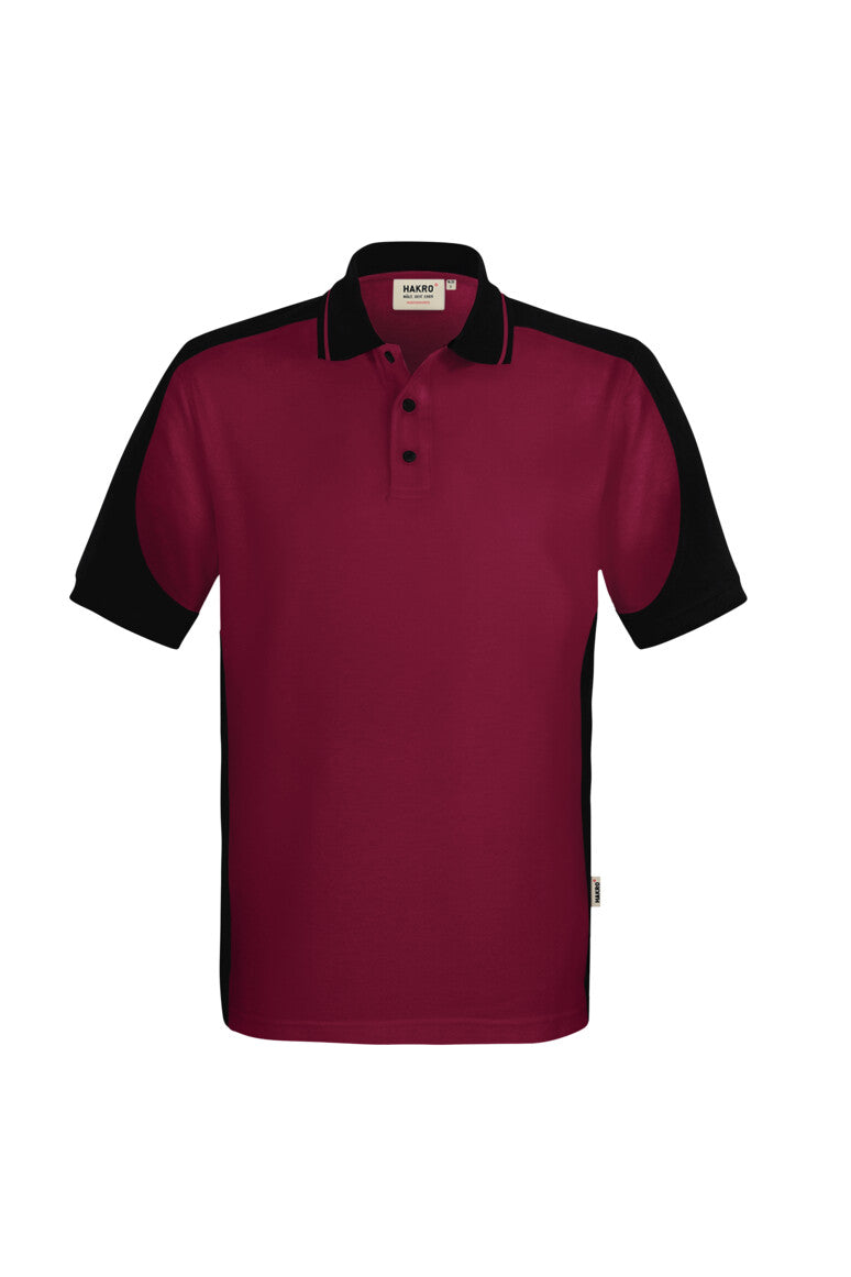 HAKRO Poloshirt Contrast MIKRALINAR® ECO Unisex (0539) – Weinrot