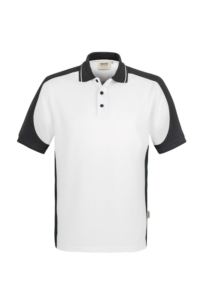 HAKRO Poloshirt Contrast MIKRALINAR® Unisex (0839) – Weiß