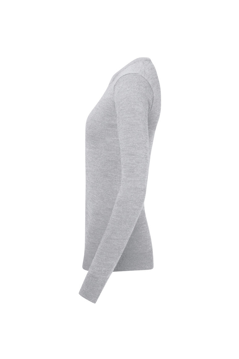 HAKRO Pullover Merino-Wolle Damen (0146) – Grau Meliert