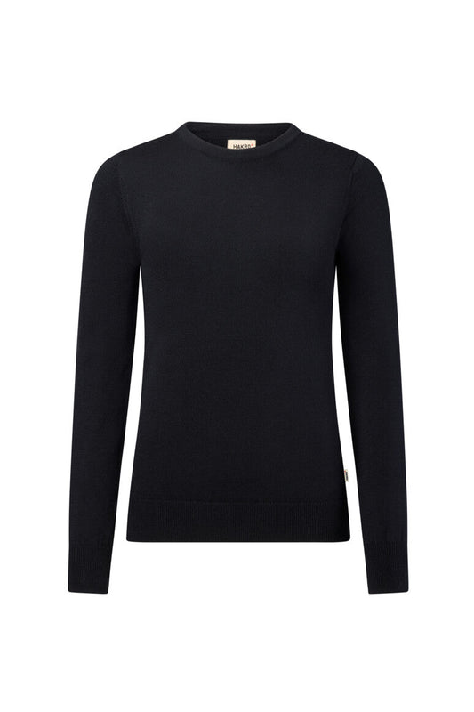 HAKRO Pullover Merino-Wolle Damen (0146) – Schwarz