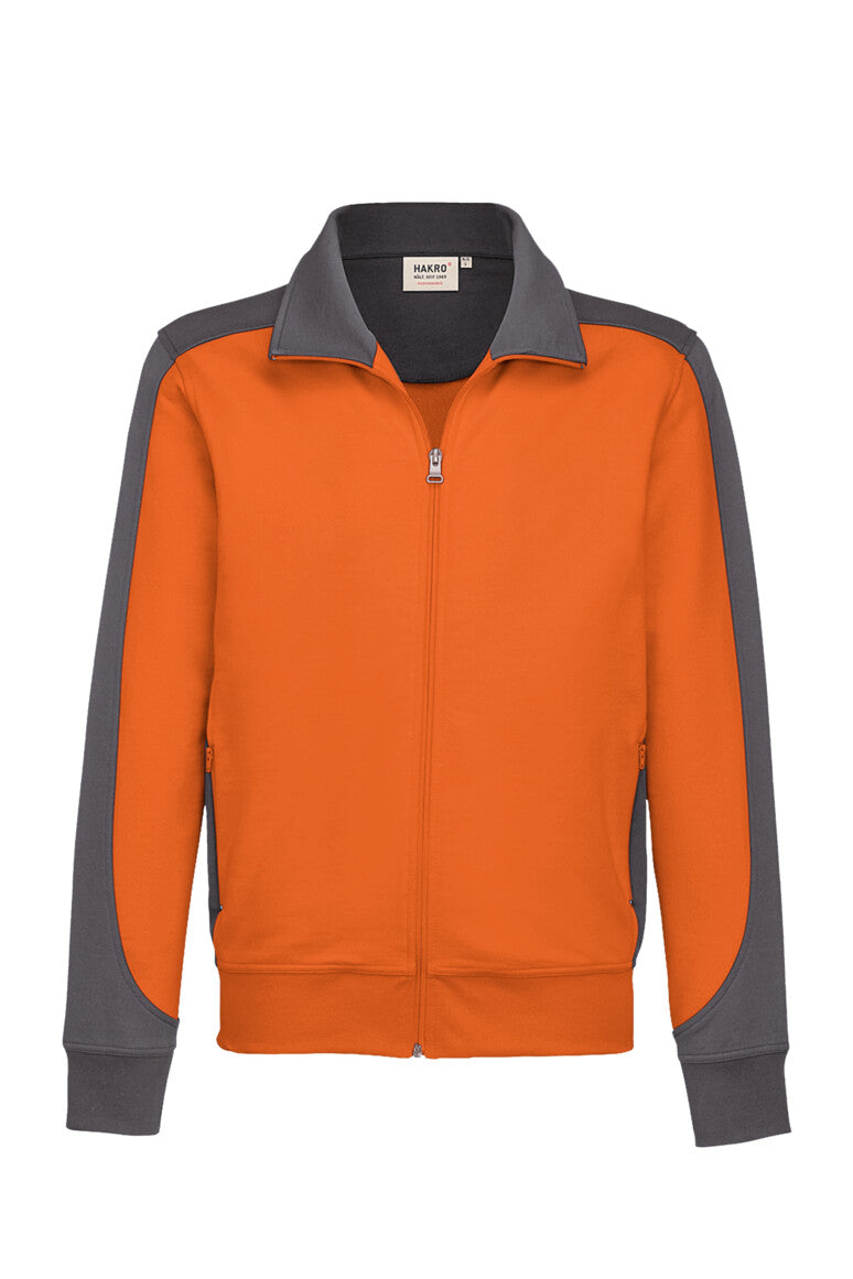 HAKRO Sweatjacke Contrast MIKRALINAR® Unisex (0477) – Orange