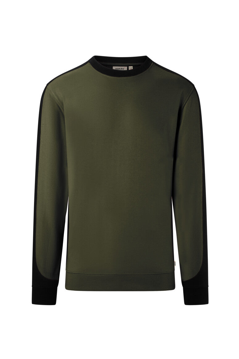 HAKRO Sweatshirt Contrast MIKRALINAR® ECO Unisex (0549) – Olive