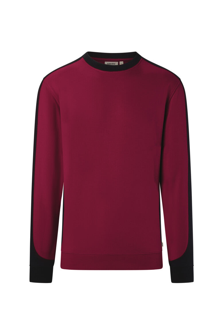 HAKRO Sweatshirt Contrast MIKRALINAR® ECO Unisex (0549) – Weinrot