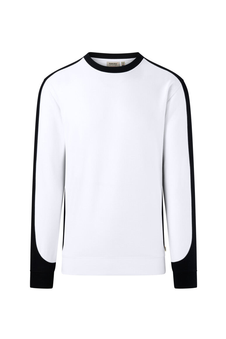 HAKRO Sweatshirt Contrast MIKRALINAR® ECO Unisex (0549) – Weiß