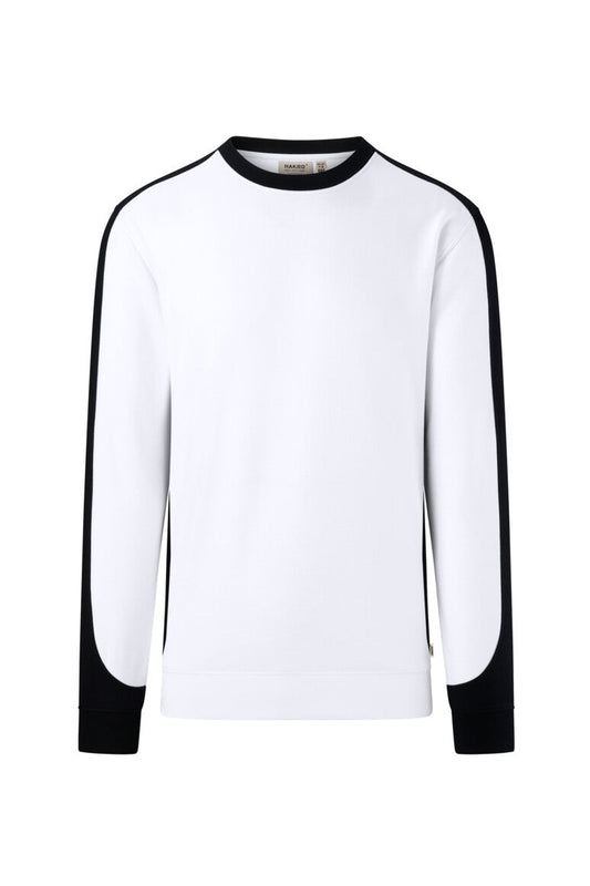 HAKRO Sweatshirt Contrast MIKRALINAR® ECO Unisex (0549) – Weiß