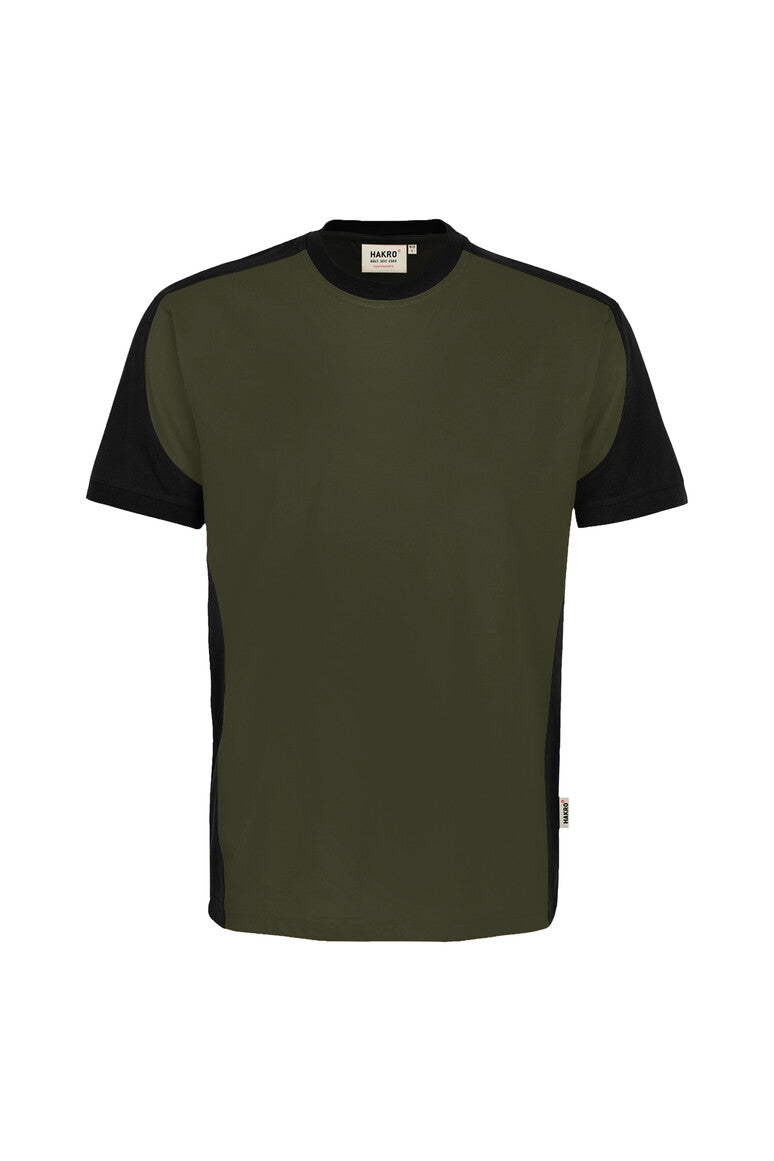 HAKRO T-Shirt Contrast MIKRALINAR® ECO Unisex (0590) – Olive