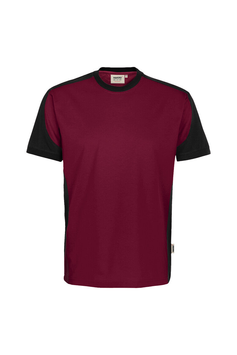 HAKRO T-Shirt Contrast MIKRALINAR® ECO Unisex (0590) – Weinrot