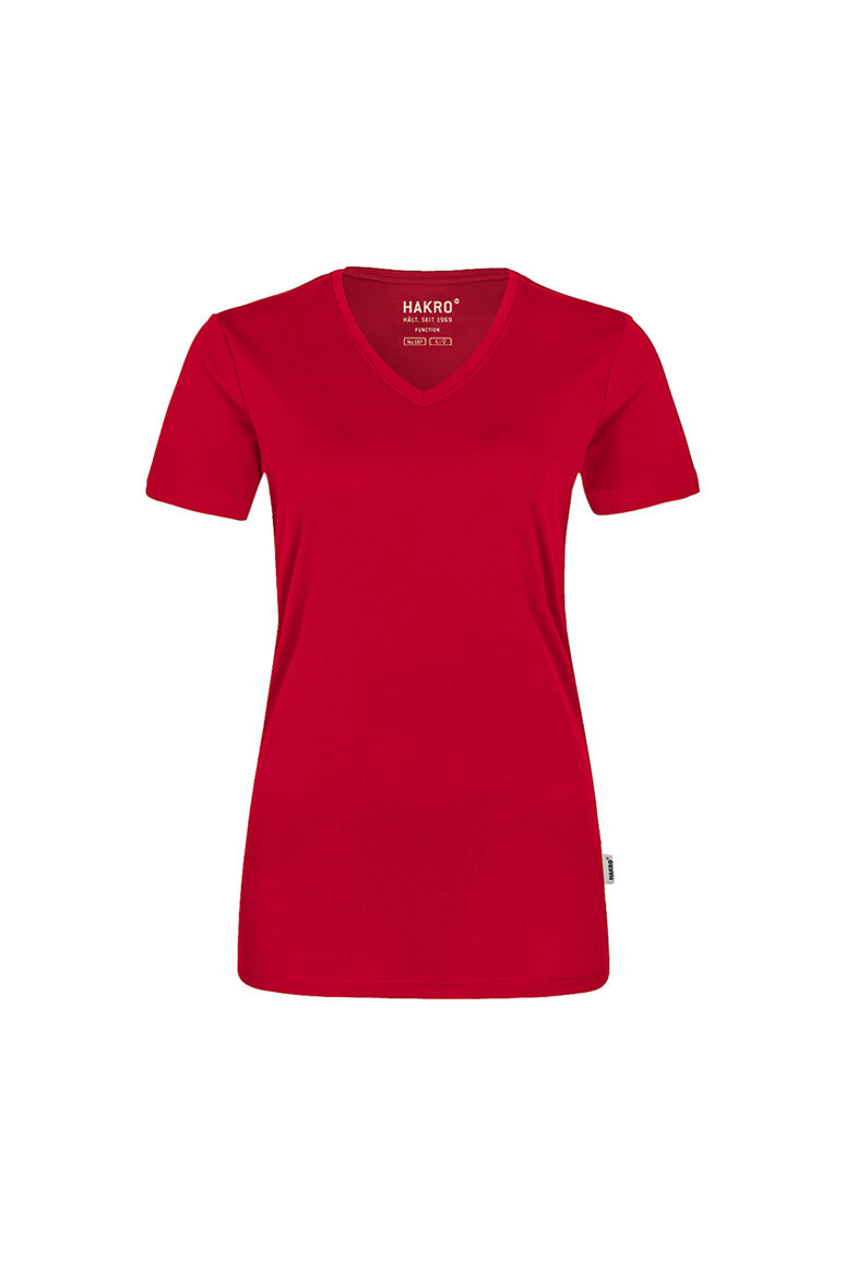 HAKRO V-Shirt COOLMAX® ECO Damen (0187) – Rot