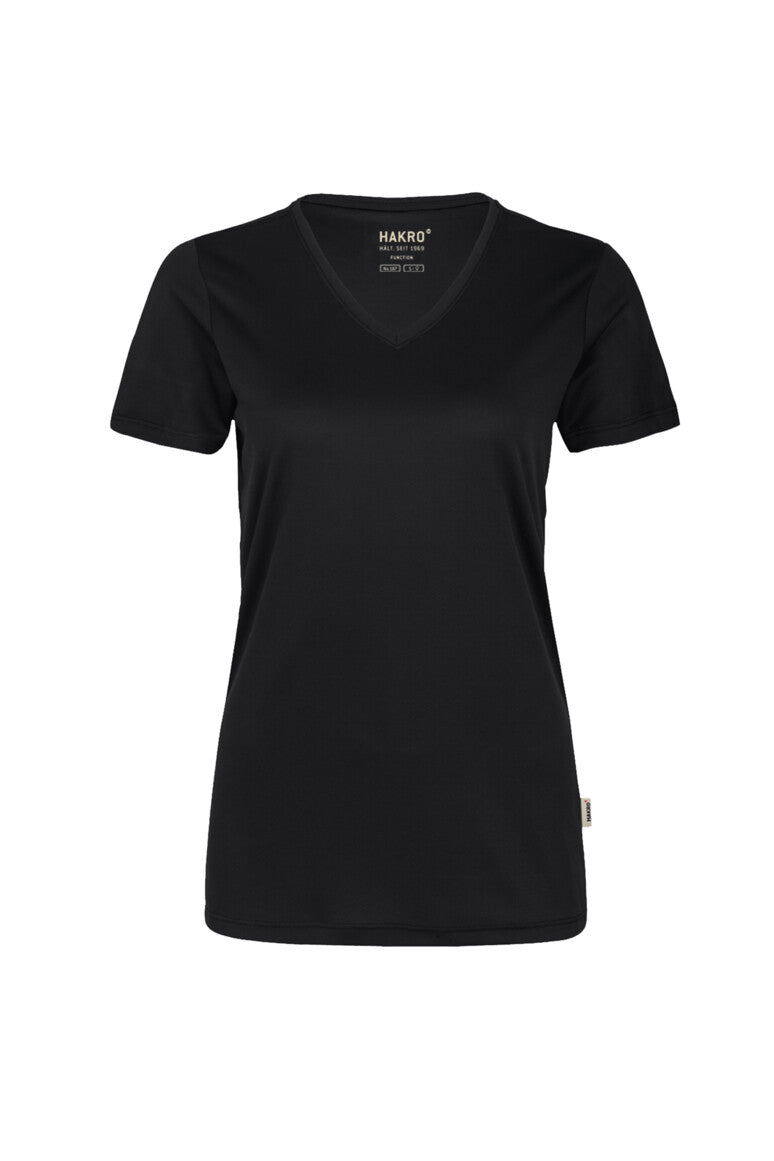 HAKRO V-Shirt COOLMAX® ECO Damen (0187) – Schwarz