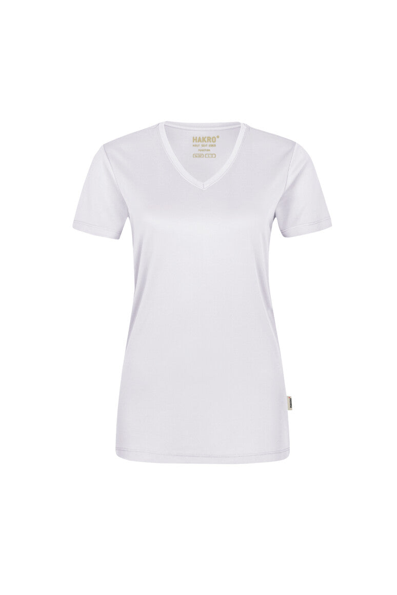 HAKRO V-Shirt COOLMAX® ECO Damen (0187) – Weiß