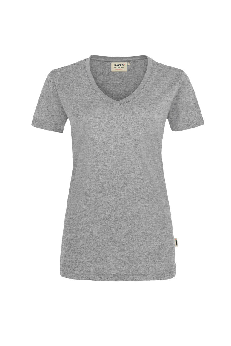 HAKRO V-Shirt MIKRALINAR® Damen (0181) – Grau Meliert