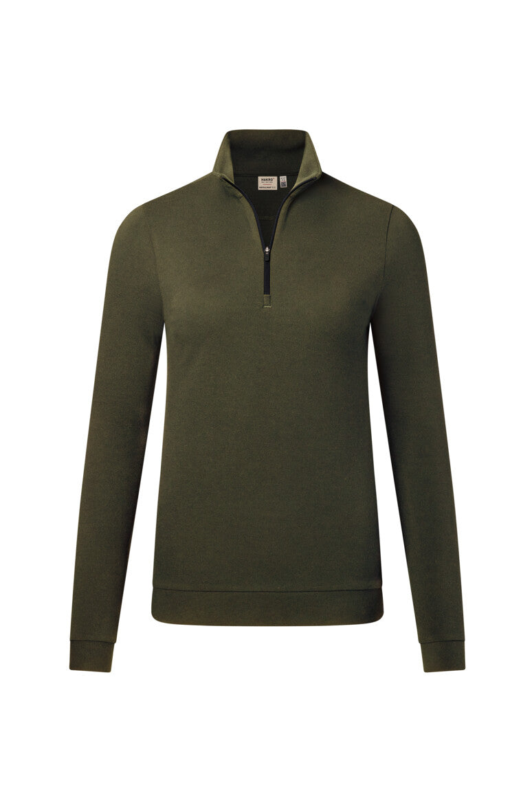 HAKRO Zip-Longsleeve Piqué MIKRALINAR® ECO Damen (0335) – Olive