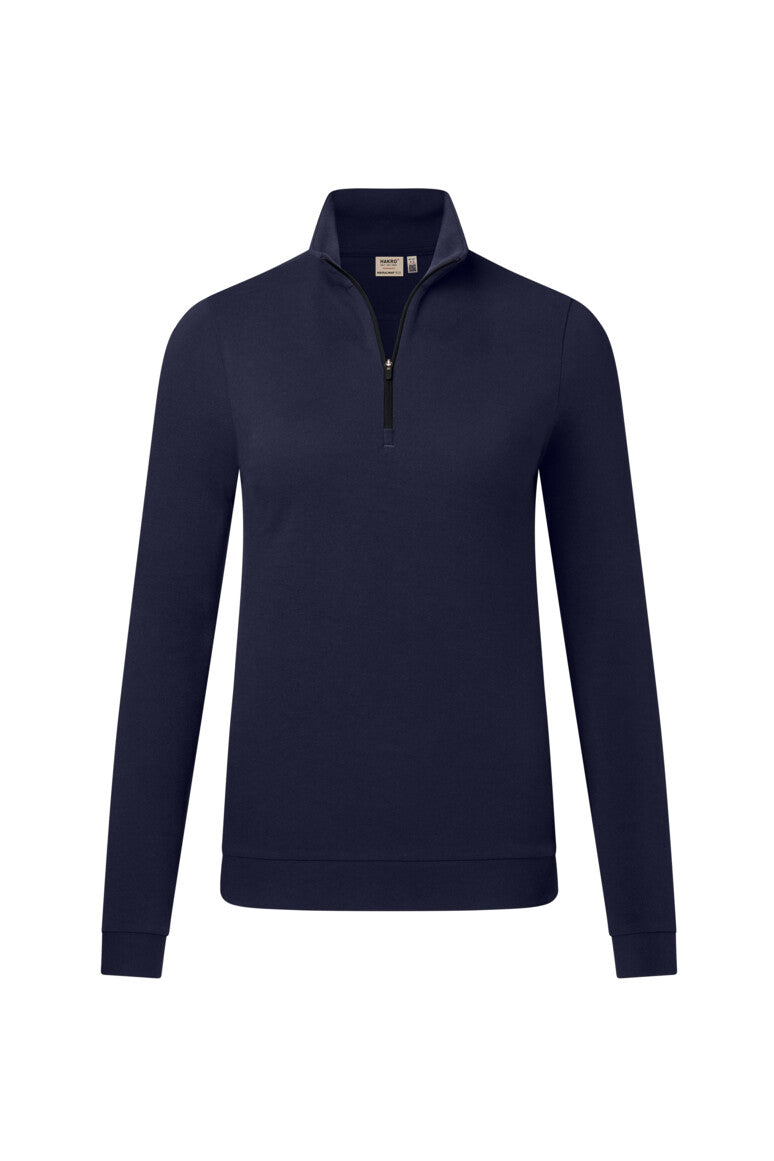 HAKRO Zip-Longsleeve Piqué MIKRALINAR® ECO Damen (0335) – Tinte (034)