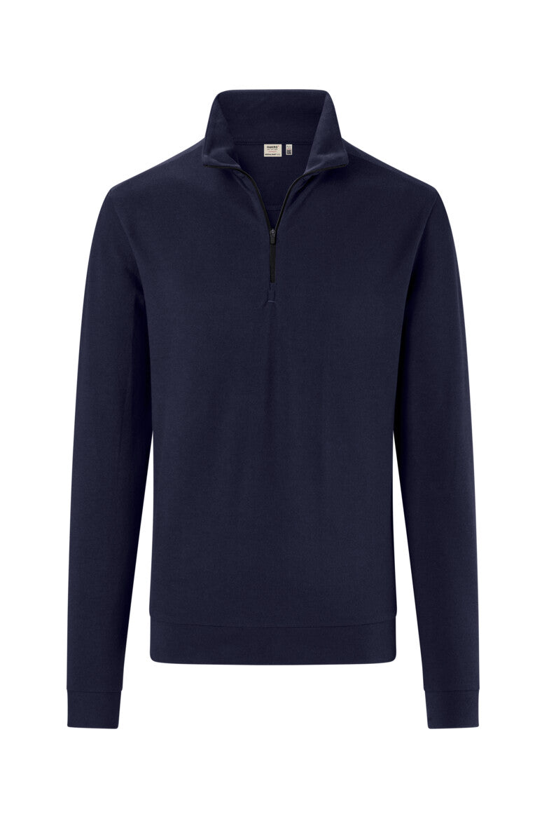 HAKRO Zip-Longsleeve Piqué MIKRALINAR® ECO Unisex (0535) – Tinte (034)