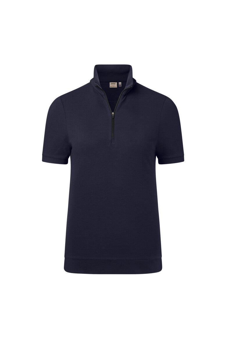 HAKRO Zip-Shirt Piqué MIKRALINAR® ECO Damen (0334) – Tinte (034)