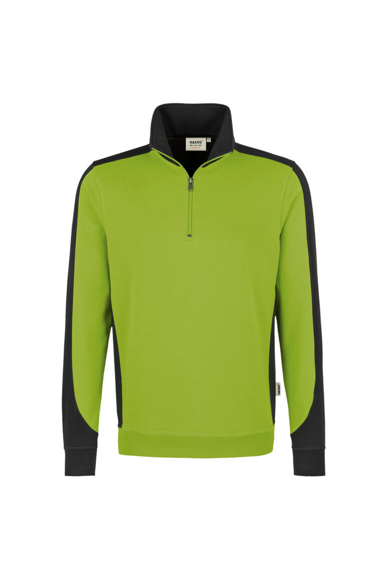 HAKRO Zip-Sweatshirt Contrast MIKRALINAR® Unisex (0476) – Kiwi