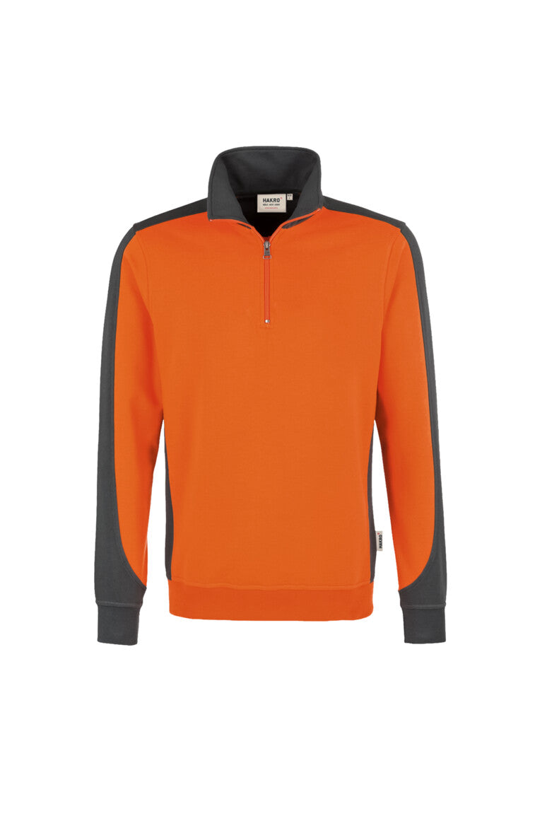 HAKRO Zip-Sweatshirt Contrast MIKRALINAR® Unisex (0476) – Orange