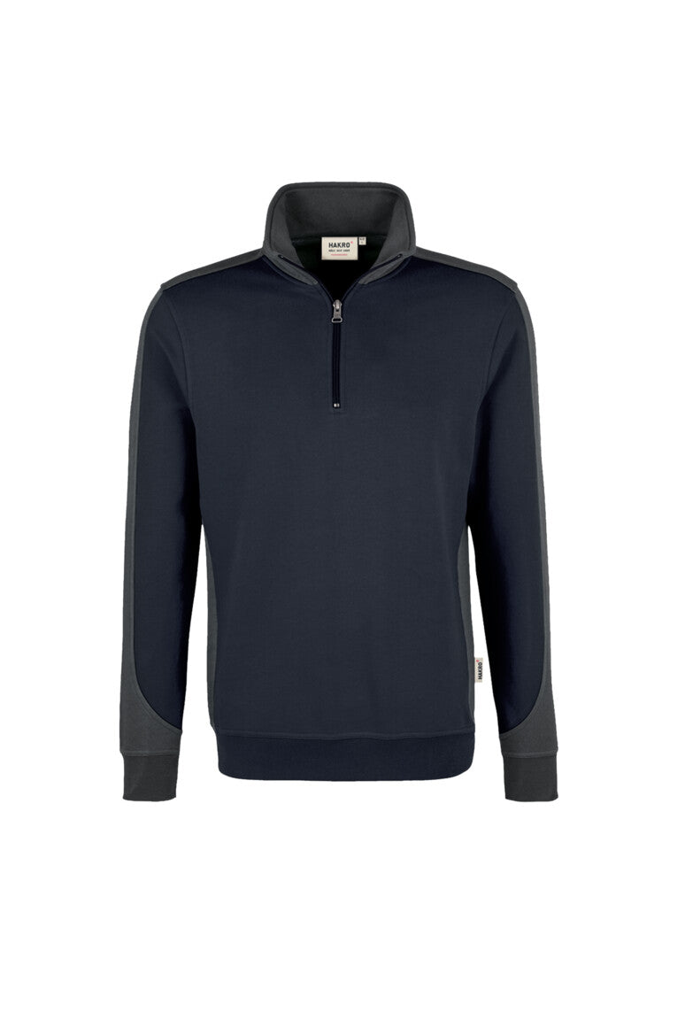 HAKRO Zip-Sweatshirt Contrast MIKRALINAR® Unisex (0476) – Tinte